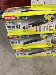 Pallet with Ryobi 2 gas cycle blowers open box customer returns
