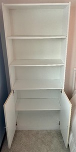 lot 103 image: White Storage Cabinet with Shelving