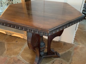 lot 17 image: 1920s Octagon Walnut Table