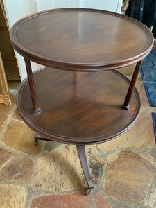 lot 20 image: 1940s Two Tier Revolving Dumb Waiter (Reproduction)