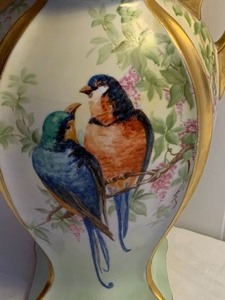 lot 31 image: Antique Hand Painted Parrot Vase