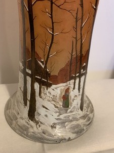 lot 55 image: Art Deco Paysage de Neige Legras Vase
