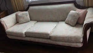 lot 50A image: 1940s  Duncan Phyfe Style Vintage Sofa