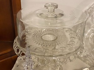 lot 201 image: Vintage Glassware Items including Covered Cake Plate