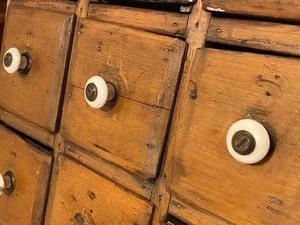 lot 204 image: Nine Drawer Antique Country Pine Spice Cabinet