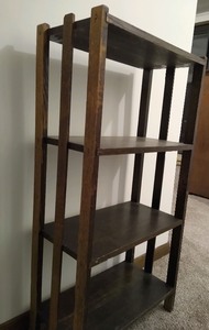 lot 184 image: Wood Bookshelf- Arts and Crafts Style