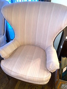 lot 56A image: Pair of 1940s Wing Back Upholstered Chairs