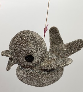 lot 227 image: Two Vintage Glittery Bird Christmas Ornaments