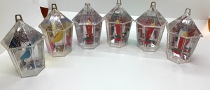 lot 164 image: Six Vintage Diorama Christmas Ornaments