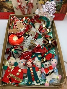 lot 168 image: Vintage Christmas Ornaments and Manger Scene