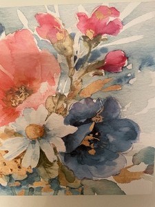 lot 283 image: Large Floral Watercolor Print