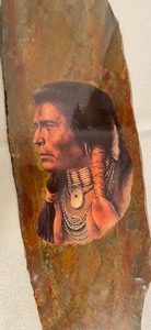 lot 303 image: Two Slate Native American Wall Hangings