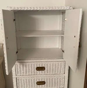 lot 277 image: White Wicker Wardrobe