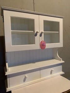 lot 90 image: Wall Hanging White Shelving Unit