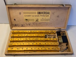 lot 383 image: Vintage Printing Box w Stamps