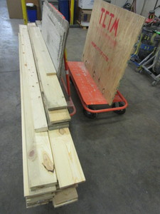 lot 118 image: DRY WALL CARTS AND 1 X 6 X 10 FT BOARDS