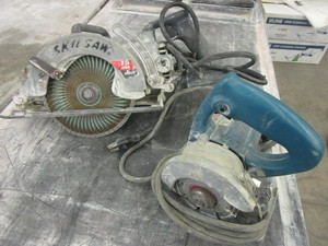 lot 223 image: WORM DRIVE SAW AND TILE CUTTER