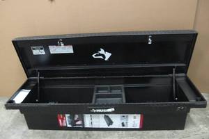lot 24 image: Husky 71.36 Matte Black Aluminum Full Size Crossbed Truck Tool Box