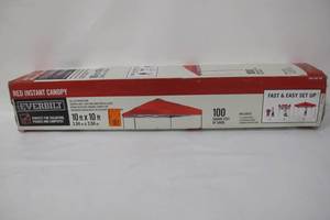 lot 43 image: 10 ft. x 10 ft. Red Instant Canopy Pop Up Tent