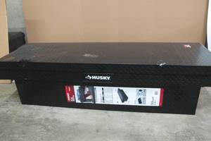 lot 54 image: Husky 71.36 Matte Black Aluminum Full Size Crossbed Truck Tool Box