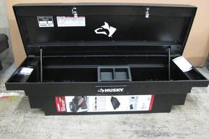 lot 55 image: HUSKY 71.36 Matte Black Aluminum Full Size Crossbed Truck Tool Box