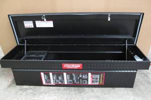 lot 57 image: Weather Guard 71.38 in. Matte Black Aluminum Full Size Crossbed Truck Tool Box