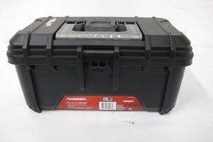 lot 70 image: Husky 16 in. Plastic Portable Tool Box in Black