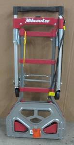 lot 114 image: Milwaukee 150 lb. vertical and 300 lb. horizontal Capacity Folding Convertible hand Truck
