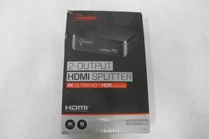 lot 171 image: Rocketfish - 2-Output HDMI Splitter with 4K and HDR Pass-Through - Black