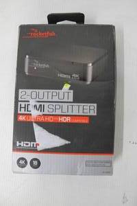 lot 173 image: Rocketfish - 2-Output HDMI Splitter with 4K and HDR Pass-Through - Black
