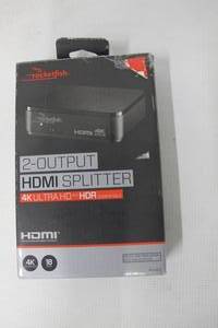 lot 177 image: Rocketfish - 2-Output HDMI Splitter with 4K and HDR Pass-Through - Black