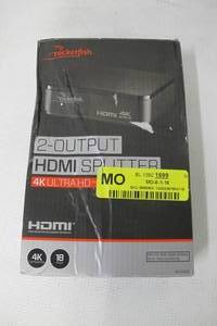 lot 178 image: Rocketfish - 2-Output HDMI Splitter with 4K and HDR Pass-Through - Black