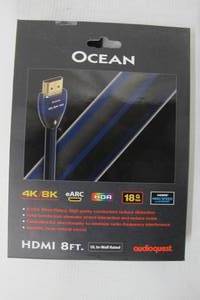 lot 179 image: Audio Quest - Ocean 8 4K Ultra HD In-Wall HDMI Cable - Black with blue accents