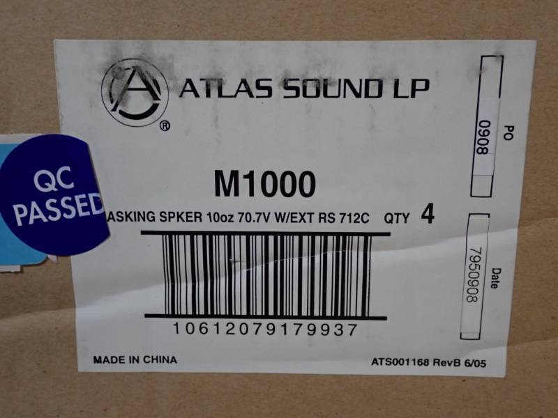 Atlas Sound LP M1000 masking speakers