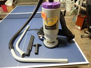 Mini backpack vacuum, working condition, multiple attachments included