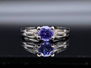 Tanzanite and Diamond Estate Ring in 14k White Gold $2499 Retail VIDEO