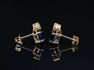 Sapphire and Diamond Stud Earrings in 14k Yellow Gold $2999 VIDEO