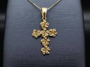 Beautiful Flowerets Arranged into a 14k Yellow Gold Cross VIDEO
