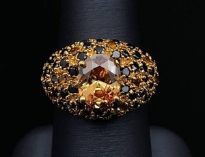 Spectacular Cartier Styled Statement Ring in Gold over Sterling Silver VIDEO
