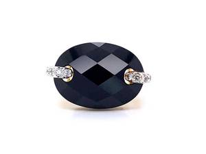 Black Onyx Statement Ring in Gold over Sterling Silver VIDEO