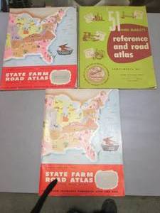 (3) Vintage Road Atlas Books (2) St...