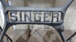 Vintage Singer Sewing Machine Stand With Wood Top