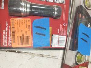 Husky 200 Lumens Aluminum Virtually Unbreakable Flashlight and  10in digital level