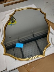 Medium Irregular Gold Hooks Art Deco Mirror (35.75 in. H x 26.25 in. W