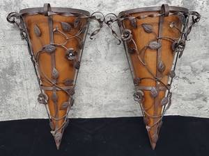 lot 99 image: (2) Decorative Wall Scones