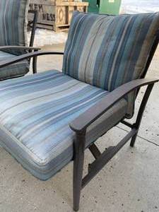 lot 71 image: SevenChairs(3 are loungers) & Two Glass Tables Very Expensive