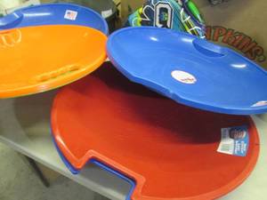 5 Assorted Plastic Saucer Sleds...