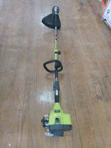 lot 18 image: 25cc 2-Cycle Attachment Capable Full Crank Straight Gas Shaft String Trimmer by RYOBI- used