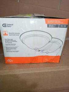 lot 34 image: 13 in. 2-Light Brushed Nickel Flush Mount with Frosted Glass Shade (2-Pack) by Commercial Electric- slightly used