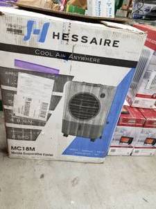 lot 2 image: Hessaire Mobile Evaporative Cooler 4.8-Gallon 2-Speed MC18M (new in box)